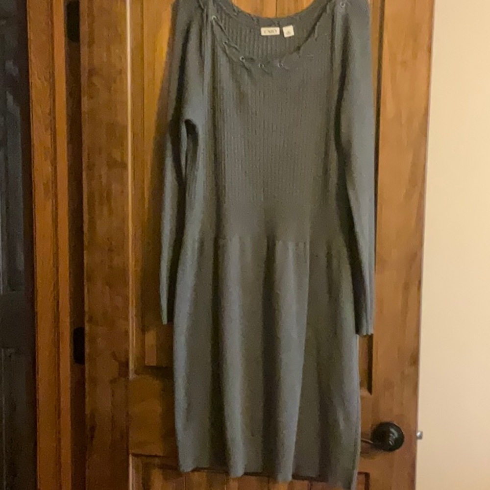 Cato Green Sweater Dress Knee-Length